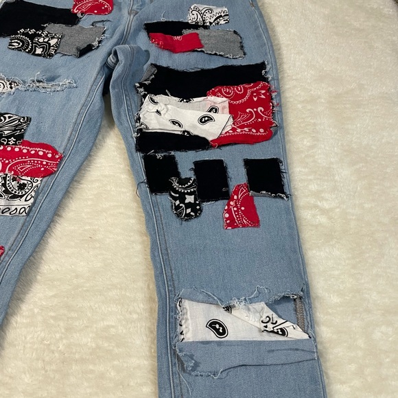 Bandana BOHO Street Wear Woman’s Jeans - Picture 5 of 9